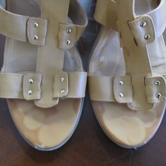 Worn American Eagle Caged Block Heel Sandals Size 13 - Picture 2 of 8